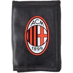 Portafoglio Ufficiale AC Milan in Cordura – Chiusura a Strappo, Logo Originale, Scomparti e Tasca per Monete