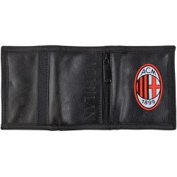 Portafoglio Ufficiale AC Milan in Cordura – Chiusura a Strappo, Logo Originale, Scomparti e Tasca per Monete