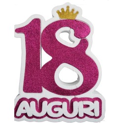 Numeri Sagomati in Polistirolo Colorati per Compleanni e Anniversari - "18 con Coroncina" Centro Tavola