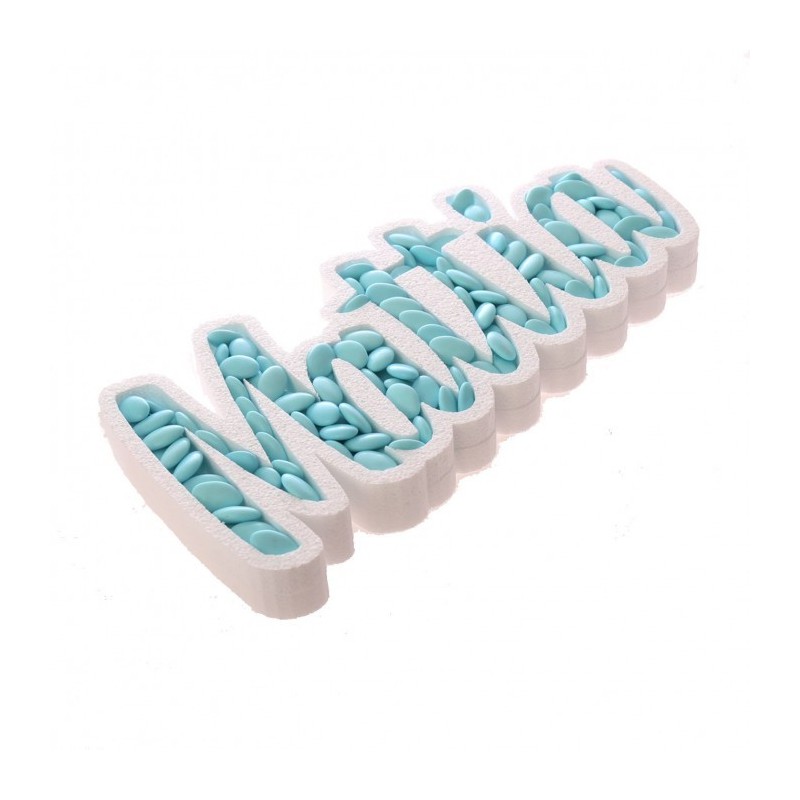 Scritta Portaconfetti 2 in 1 Nomi Frasi in Polistirolo 60x15x6 cm.Vassoio per Confetti ,Cioccolatini Caramelle, Marshmallow.