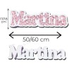 Scritta Portaconfetti 2 in 1 Nomi Frasi in Polistirolo 60x15x6 cm.Vassoio per Confetti ,Cioccolatini Caramelle, Marshmallow.