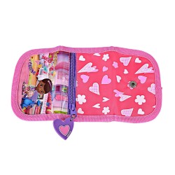 Portafoglio Bambina Dottoressa Peluche – Con Portamonete, Chiusura Velcro, 13x9 cm – Accessorio Disney Rosa
