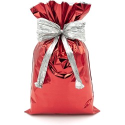 Busta metallizzata rosso 18x50cm sacchetto Metallizzate Tinta Unita Lucide 5pz