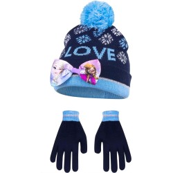 CAPPELLO INVERNALE CON PON PON E GUANTI FIOCCO FROZEN DISNEY TAGLIA 54