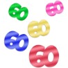 Coriandoli Decorativi Numero 60 in Metallo - Busta da 20 Coriandoli Multicolore, 10 cm