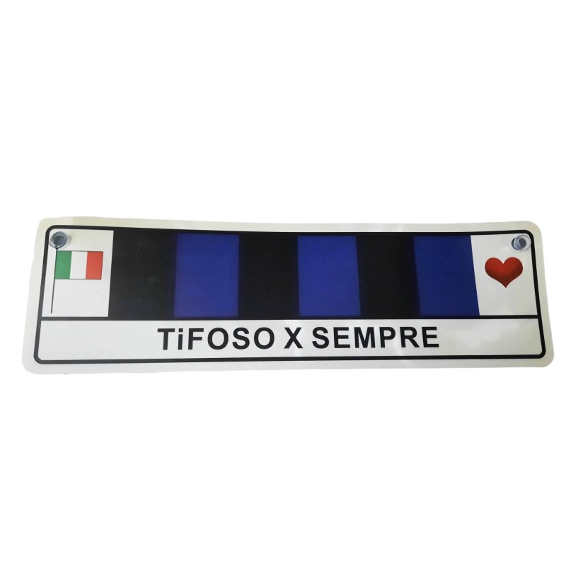 Targa con Ventosa Inter Neroazzurro – Accessorio per Auto, Moto e Finestre – Dimensioni 22x6 cm
