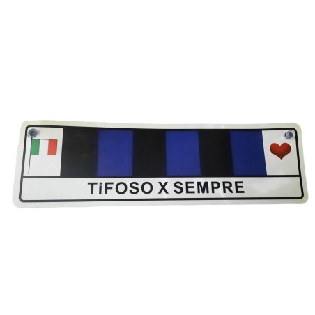 Targa con Ventosa Inter Neroazzurro – Accessorio per Auto, Moto e Finestre – Dimensioni 22x6 cm