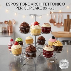 Alzata per Cupcake a 3 Piani in Metallo – Supporto Torre per 13 Muffin e Dessert