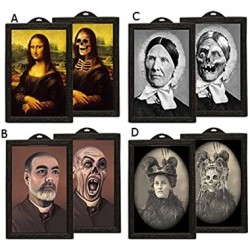 Quadretto olografico Halloween "Antenato Scheletro" – Decorazione spettrale con effetto 3D trasformabile
