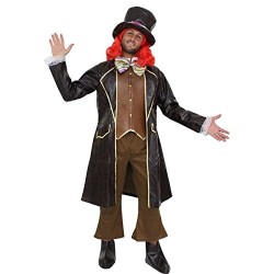 Costume Il Cappellaio Matto Adulto – Abito di Carnevale Premium in Ecopelle e Velvet Travestimento Feste a Tema e Carnevale