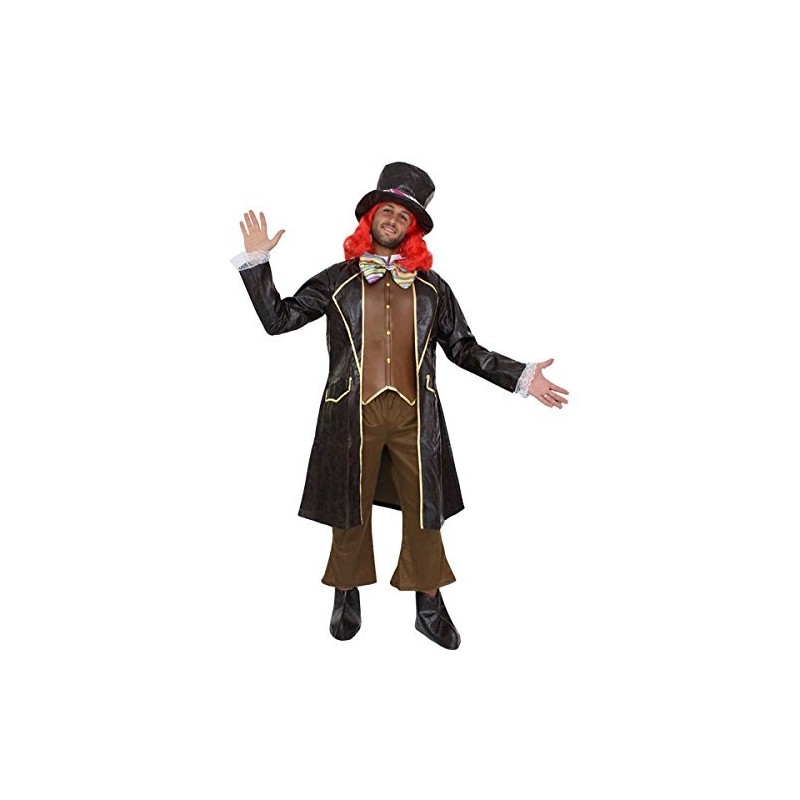 Costume Il Cappellaio Matto Adulto – Abito di Carnevale Premium in Ecopelle e Velvet Travestimento Feste a Tema e Carnevale
