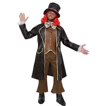 Costume Il Cappellaio Matto Adulto – Abito di Carnevale Premium in Ecopelle e Velvet Travestimento Feste a Tema e Carnevale