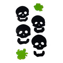 Stickers Vetrofanie Halloween Set 6 Pezzi Teschi e Ragni Adesivi per Finestre,Vetri e Porte Facili da Applicare e Riutilizzabili