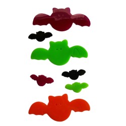 Stickers Vetrofanie Halloween Pipistrelli Decorazioni Adesive Gommose per Vetri, Finestre e Porte – 7 Pezzi Grandi e Piccoli