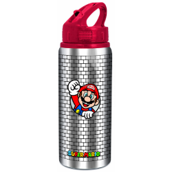 BORRACCIA IN ALLUMINIO SUPER MARIO VIDEOGIOCO CON BECCUCCIO RIPIEGABILE ML. 710