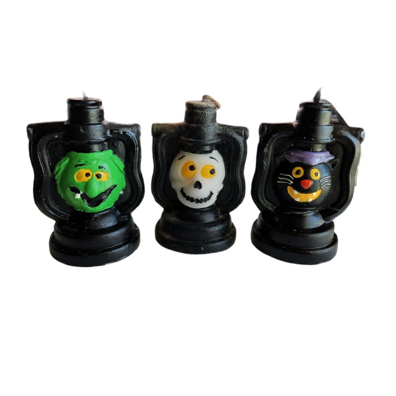 Set di 3 Candele Halloween "Simpatici Mostri" – Decorazioni Festive, Altezza 9 cm