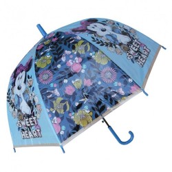 Ombrello Bambina Disney Minnie con Fiori – Ombrello a Cupola Antivento Lungo, Manico in PVC Resistente –48 cm, Età 4-12 anni