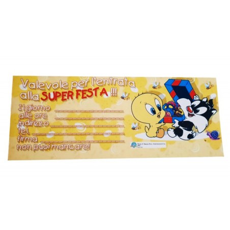 Inviti Compleanno Bambini Baby Looney Tunes – Set 12 Biglietti con Tweety & Silvestro