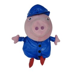 "Peluche Peppa Pig con Impermeabile Blu – Morbido e Divertente, 30 cm di Gioia per i Bambini!"