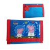PORTAFOGLIO BAMBINI CON PORTAMONETE A STRAPPO PEPPA PIG & GEORG CM 12