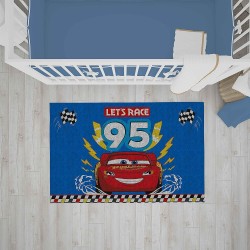 Tappeto Arredo Cameretta Disney Cars – Saetta McQueen 80x120 cm, Antiscivolo