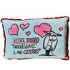 Cuscino Romantico “Dove posso parcheggiare il mio cuore?” con Vespa e Cuori Idea Regalo Amore, San Valentino 35x22 cm