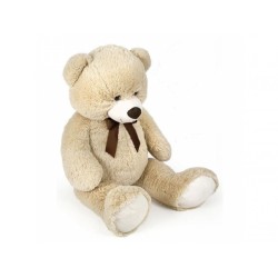PELUCHE ORSO BEIGE 80CM CON FIOCCO