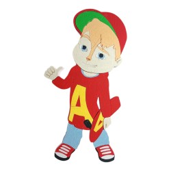 Sagoma Alvin Superstar Personalizzata in Polistirolo 3D – Altezza 70 cm con Nome e Base