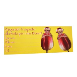 BIGLIETTI INVITI 18 ANNI COMPLEANNO PZ.15 CM.22.5 X CM.7.6