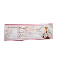 Inviti per Festa di Comunione Celeste/Rosa - Confezione da 15 Biglietti 22,5 x 7,6 cm
