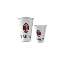 Bicchiere in Plastica AC Milan ufficiale 260 ml - Ideale per Scuola, Sport e Tempo Libero