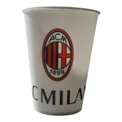 Bicchiere in Plastica AC Milan ufficiale 260 ml - Ideale per Scuola, Sport e Tempo Libero