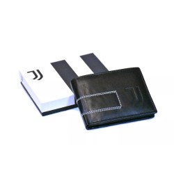 Portafoglio Uomo Juventus Ufficiale in Pelle – Compatto, Porta Monete, Documenti e Tessere – Nero Elegante