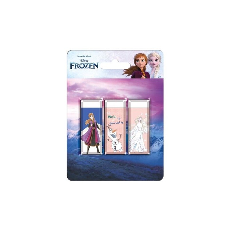 Blister da 3 Gomme Disney Frozen - Anna ed Elsa - Gadget Ideale per Scuola e Compleanni per Bambine
