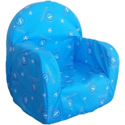 Poltroncina SSC Napoli Ufficiale per Bambini – Poltrona Cameretta in Gommapiuma Sfoderabile 40x35x45 cm