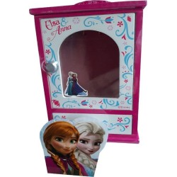 Portagioie in legno Disney Frozen con anello, braccialetto, collana ed elastici -Anna-Elsa