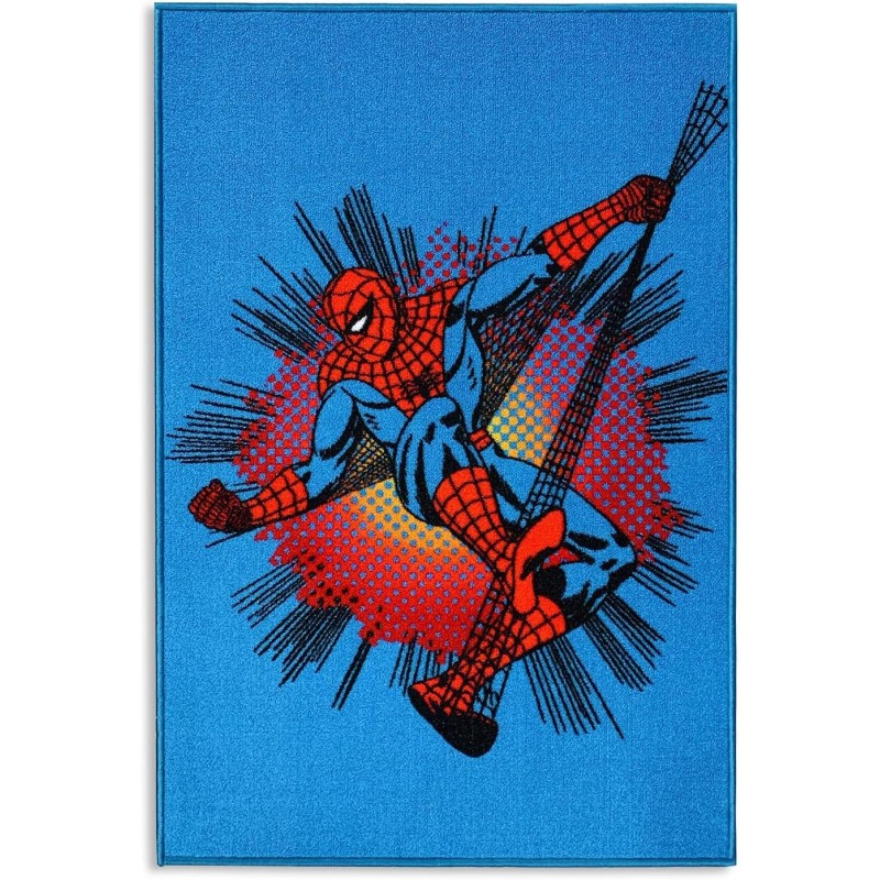 Tappeto Cameretta Bambini Spiderman 80x120 cm – Antiscivolo, Morbido e Facile da Pulire, Decorazione Supereroi Marvel