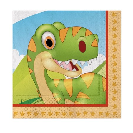 Tovaglioli Dinosauri Jurassic 33x33 cm – Festa Preistorica per Bambini, 20 Pezzi Effetto WOW