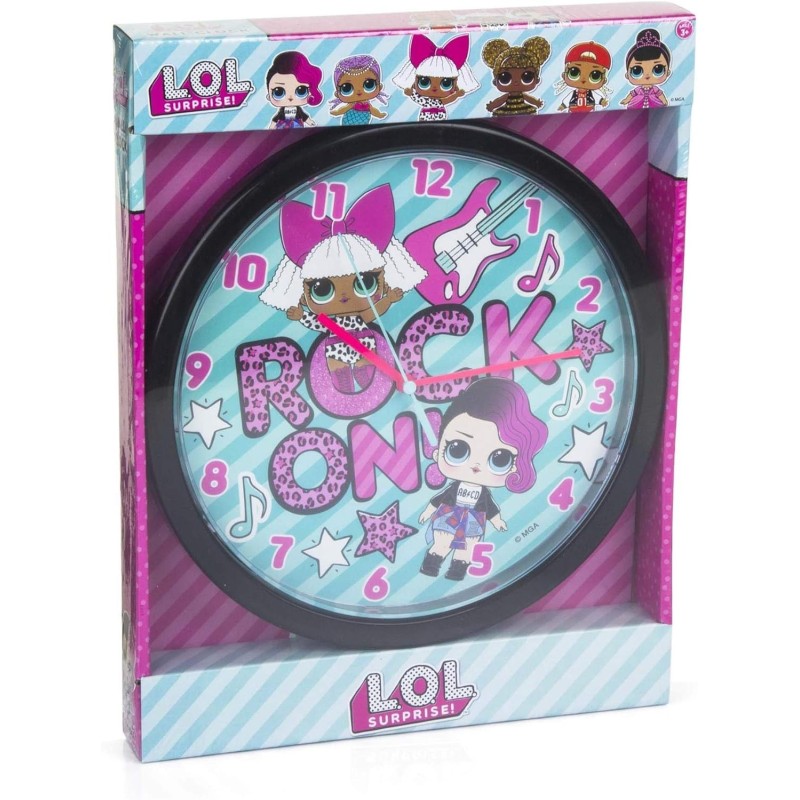 Orologio da parete Disney Lol Surprise Rock idea Regalo Bambina Arredo Cameretta cm 24