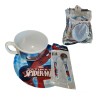 Set Pappa Spiderman in Melamina - Piatto, Tazza e Posate in Zainetto Trasparente