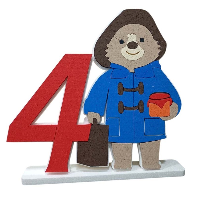 Sagoma Orso Paddington Personalizzata in Polistirolo 75 cm con Base – Allestimenti Compleanni e Feste Bambini