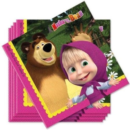 Masha e orso tovaglioli 20 pz compleanno bimbi coordinato tavola festa tema Bambini