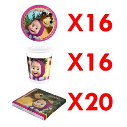 Coordinato per Feste Compleanno Masha & Orso Kit Party Bambini Festa e Party