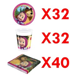 Coordinato per Feste Compleanno Masha & Orso Kit Party Bambini Festa e Party