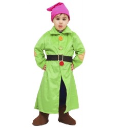 Costume di Carnevale Bambino Cucciolo dei Sette Nani in Velvet – Completo con Cappello e Accessori | 5-6 Anni