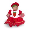 Costume Fragolina Neonata - Vestito di Carnevale per Bambina 0-18 Mesi con Cappello, Tutina e Copriscarpe -