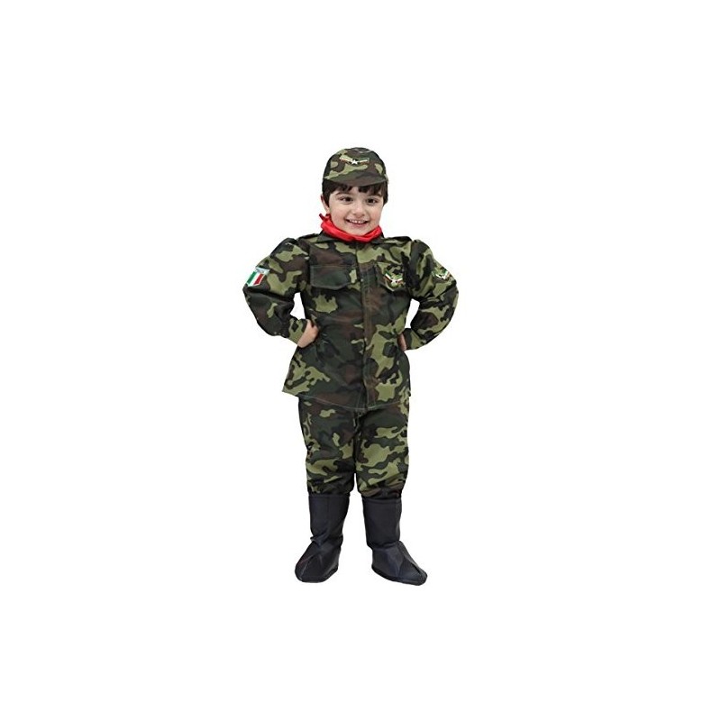 VESTITO COSTUME Maschera di CARNEVALE Primi Passi - SOLDATO MILITARE Bambina
