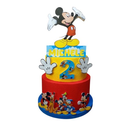 Torta Scenografica Mickey Mouse in Polistirolo Personalizzata con Nome e Numero – Decorazione Compleanno Bambino