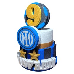 Torta Scenografica Multilivello FC Inter in Polistirolo Personalizzata – Per Compleanni e Feste di Tifosi Nerazzurri!
