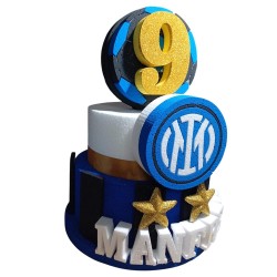 Torta Scenografica Multilivello FC Inter in Polistirolo Personalizzata – Per Compleanni e Feste di Tifosi Nerazzurri!